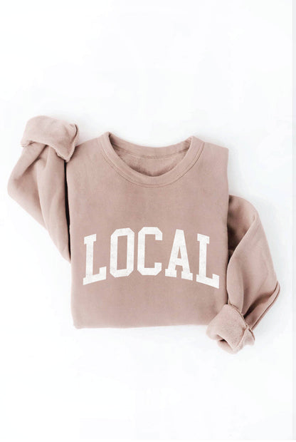 LOCAL graphic sweatshirt: TAN / M
