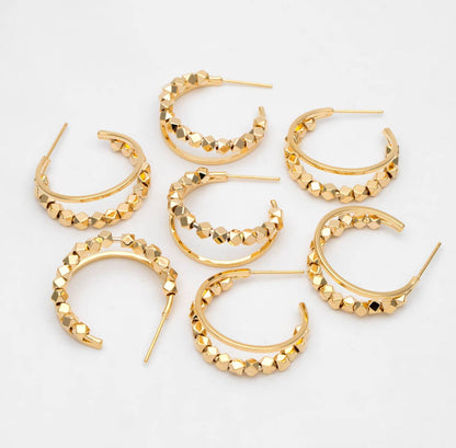 The Suri hoop studs 18k | hypoallergenic