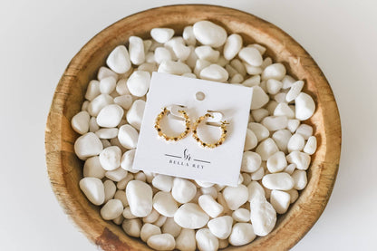 Hadley 18k gold plated hoop earrings-non tarnish