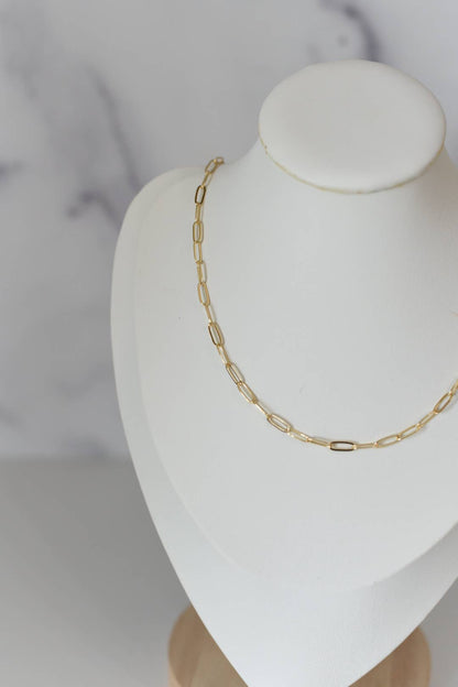 Karleigh paperclip necklace 18k gld plated | small