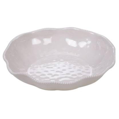 Perlette Cream Melamine Large Serving Bowl 13.75 x 2.75 in
