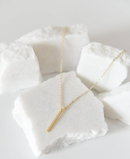 Arlee dainty bar charm necklace 18k gold plated 