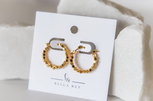 Hadley 18k gold plated hoop earrings-non tarnish