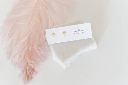 The Corley 18k gold plated heart stud earrings