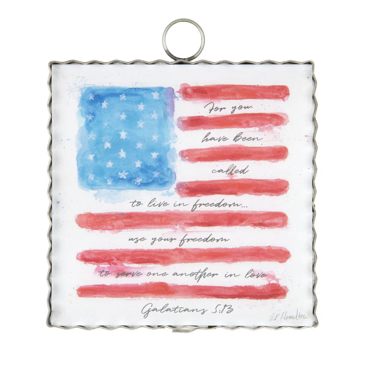 Mini flag art Galatians 5:13