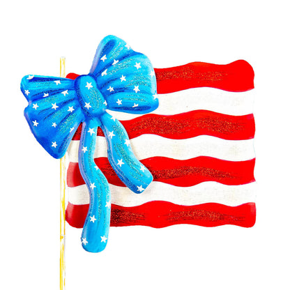 American flag bow hang/stake