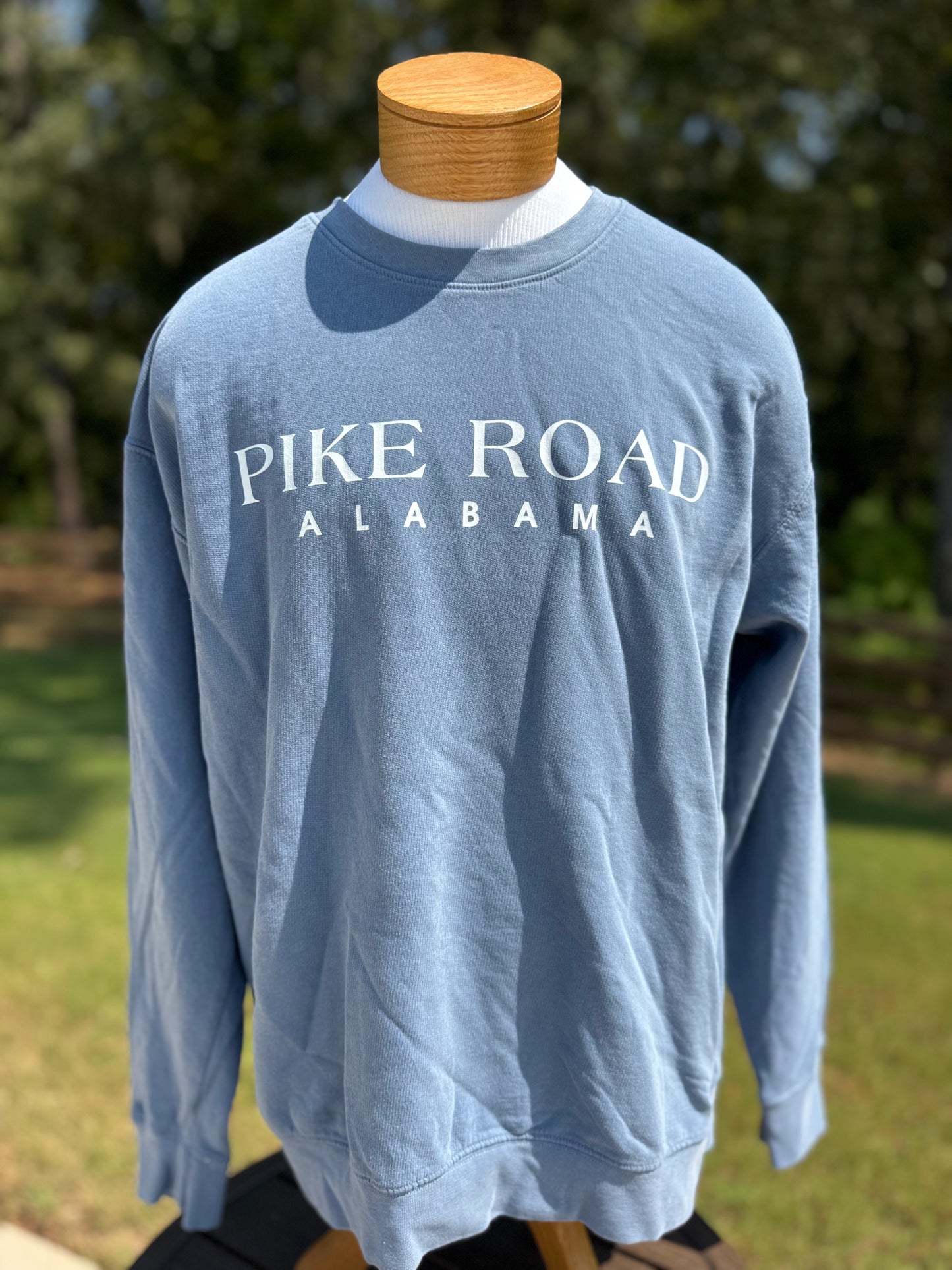 Pike Road Townscape Comfort Colors Sweatshirt - Blue jean / white