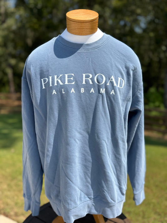 Pike Road Townscape Comfort Colors Sweatshirt - Blue jean / white