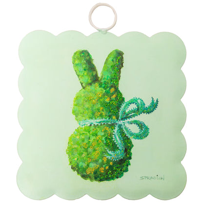 Mini gallery scallop green boxwood bunny
