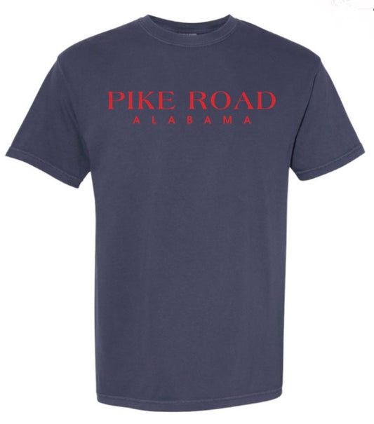 Pike Road Townscape Short Sleeved Shirt - Navy/Red