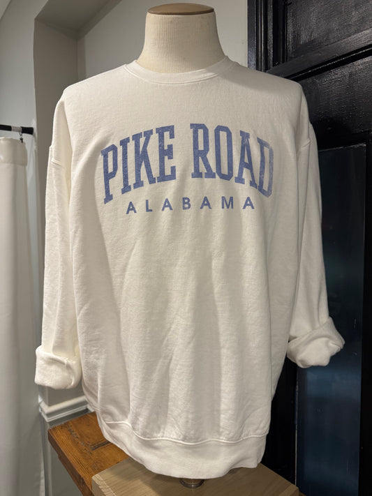 Vintage Varsity Pike Road Sweatshirt - White