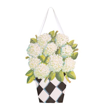 Elegant hydrangea door hangar