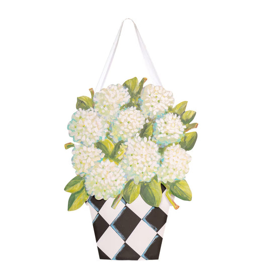 Elegant hydrangea door hangar