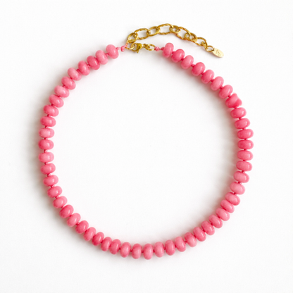 Refined Stone Bead Necklace – Timeless Everyday Accent: Pink Jade