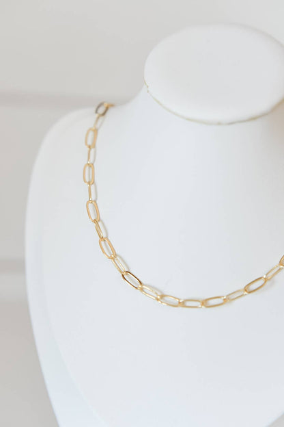 Karleigh paperclip necklace 18k gold plated