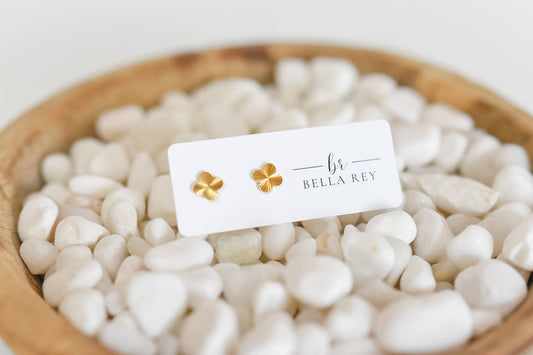 Hartford clover gold plated studs-hypoallergenic