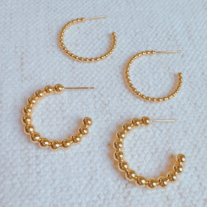 Golden Dot Everyday Hoop Earrings: Mini Dots