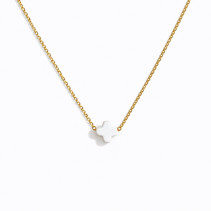 So Very Blessed Cross Necklace – Waterproof Gold Chain: Blue