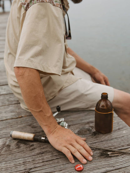 Leather Sewn Can Cooler: Can