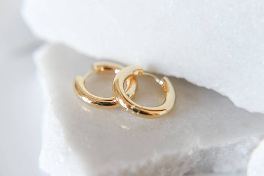 Indy 18k gold plated chunky hoops -earrings- hypoallergenic