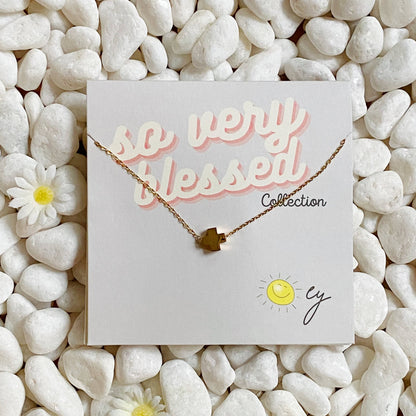 So Very Blessed Cross Necklace – Waterproof Gold Chain: Blue