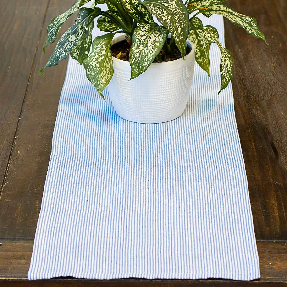 Seersucker Runner   Blue/White   13x60
