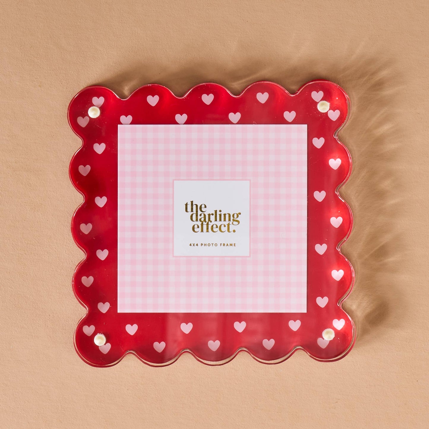 Square Scalloped Acrylic Frame-Tiny Hearts