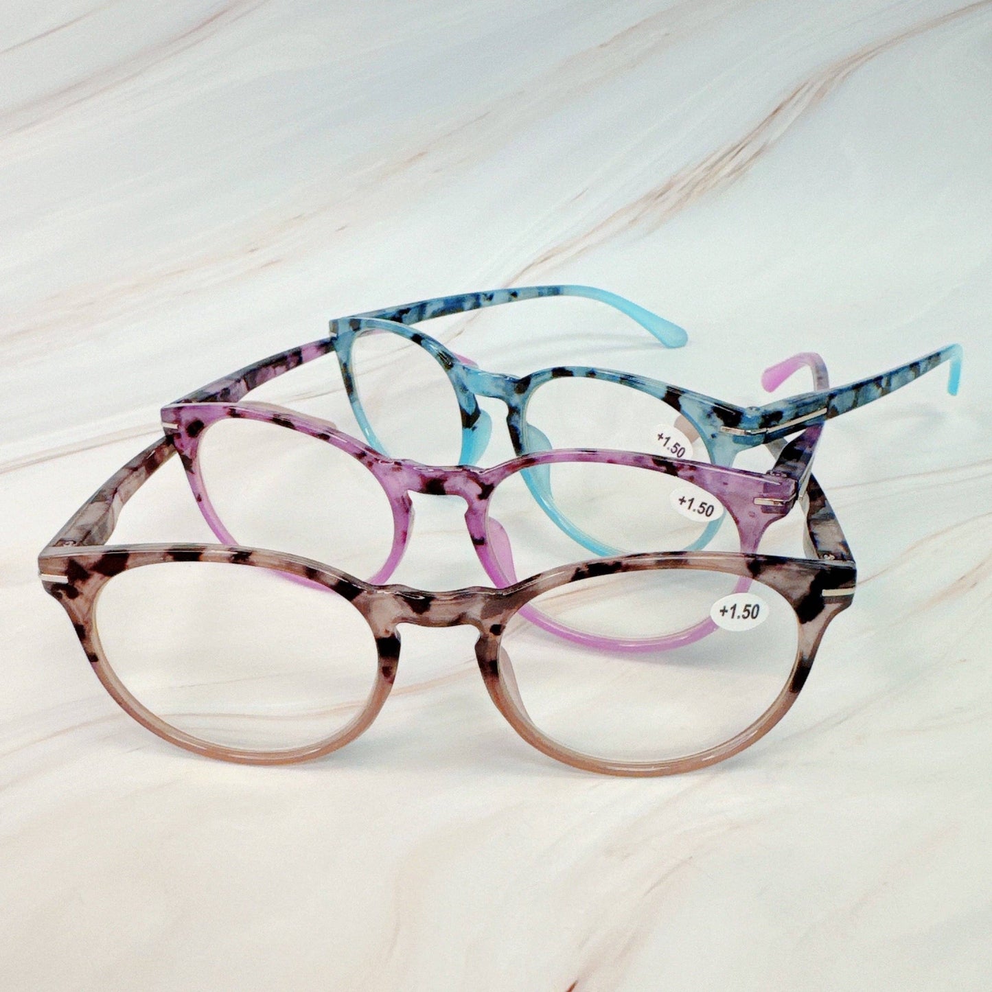 Color Tortoise Reading Glasses: Coffee / 1.5