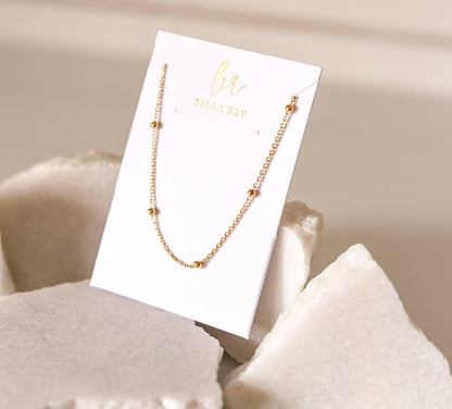 Leya dainty satelite necklace 18k gold plated