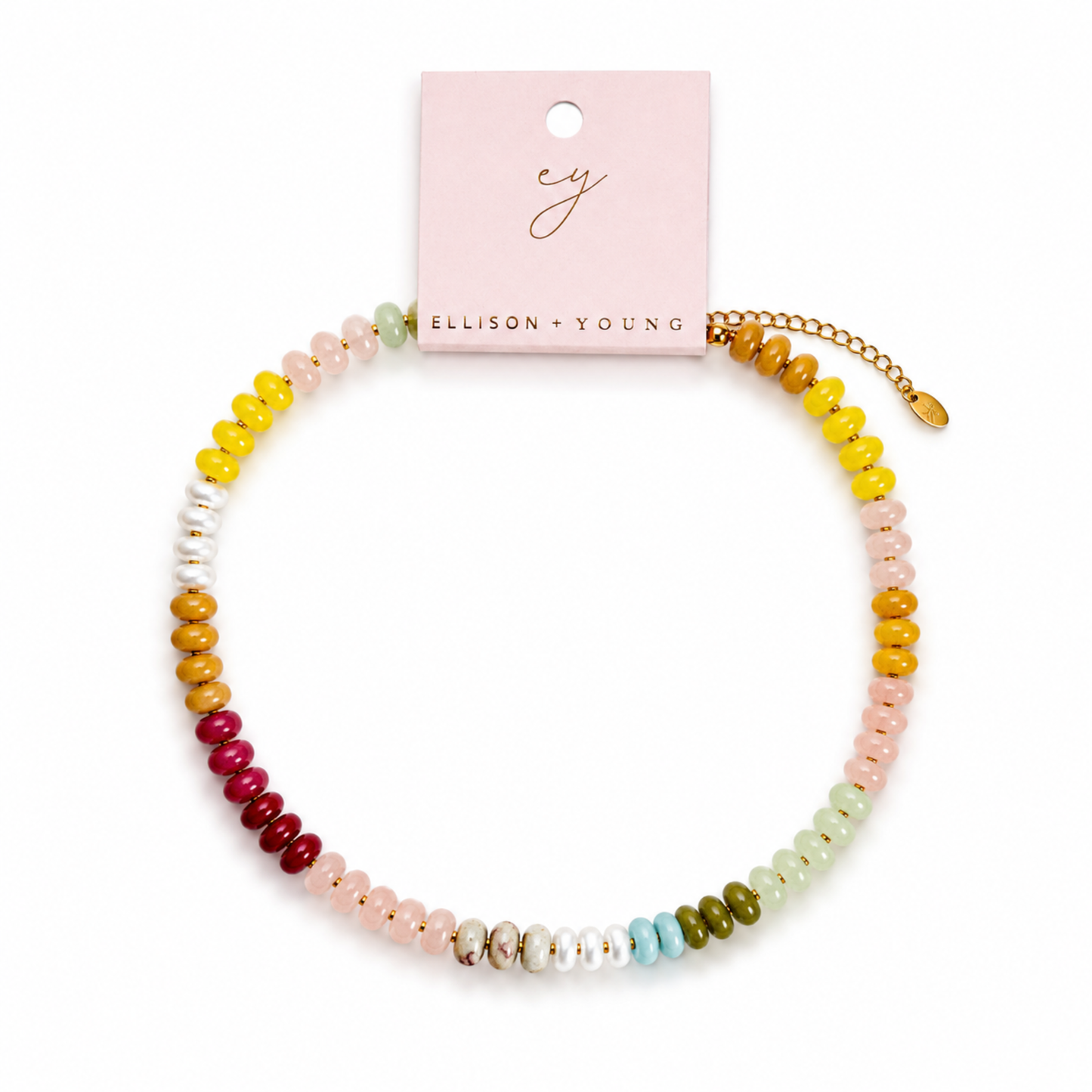Color Garden Beaded Necklace – Natural Stone Beads Mix: Garden Bloom