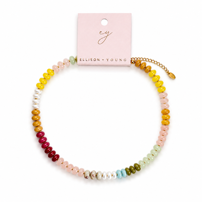 Color Garden Beaded Necklace – Natural Stone Beads Mix: Garden Bloom