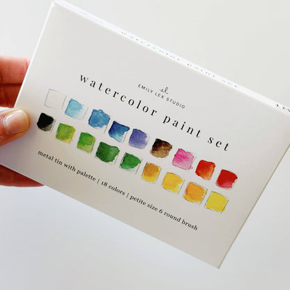 Watercolor paint set 18 colors with brush