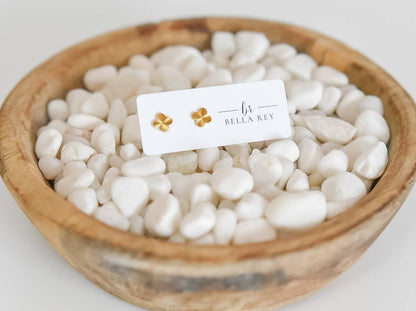 Hartford clover gold plated studs-hypoallergenic