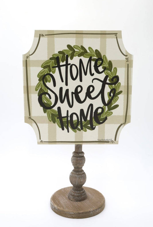 Home Sweet Home Cut Corner Topper: 12 inch Topper with peg (fits in the base)