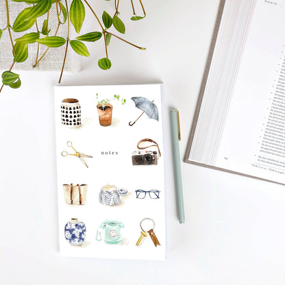 Softtouch Cover Notebook with Original Watercolor Artwork: Mugs