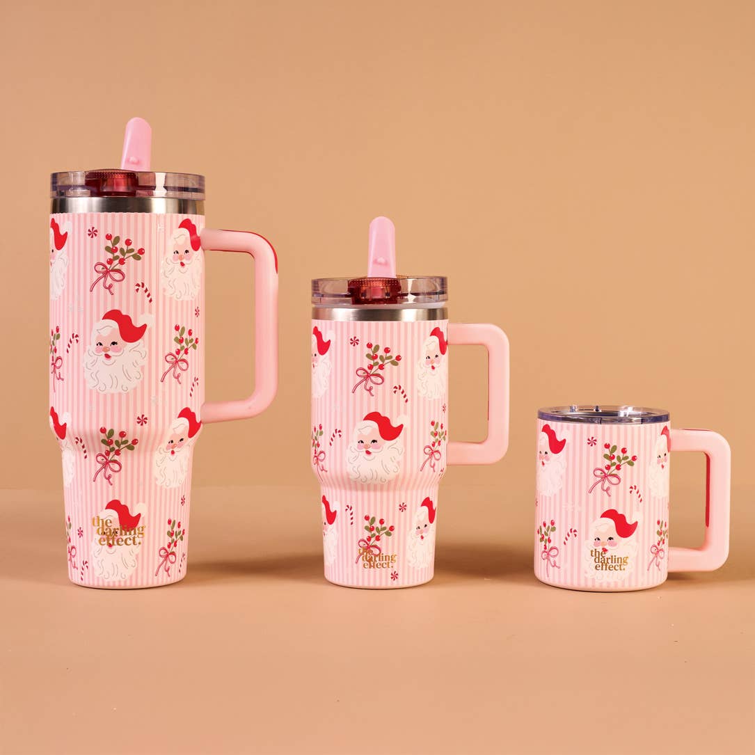 14 oz Insulated Mug-Holly Jolly Santa