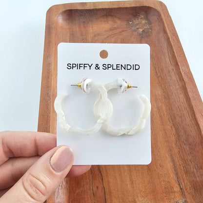 Posey Hoops - Breezy White / Earrings