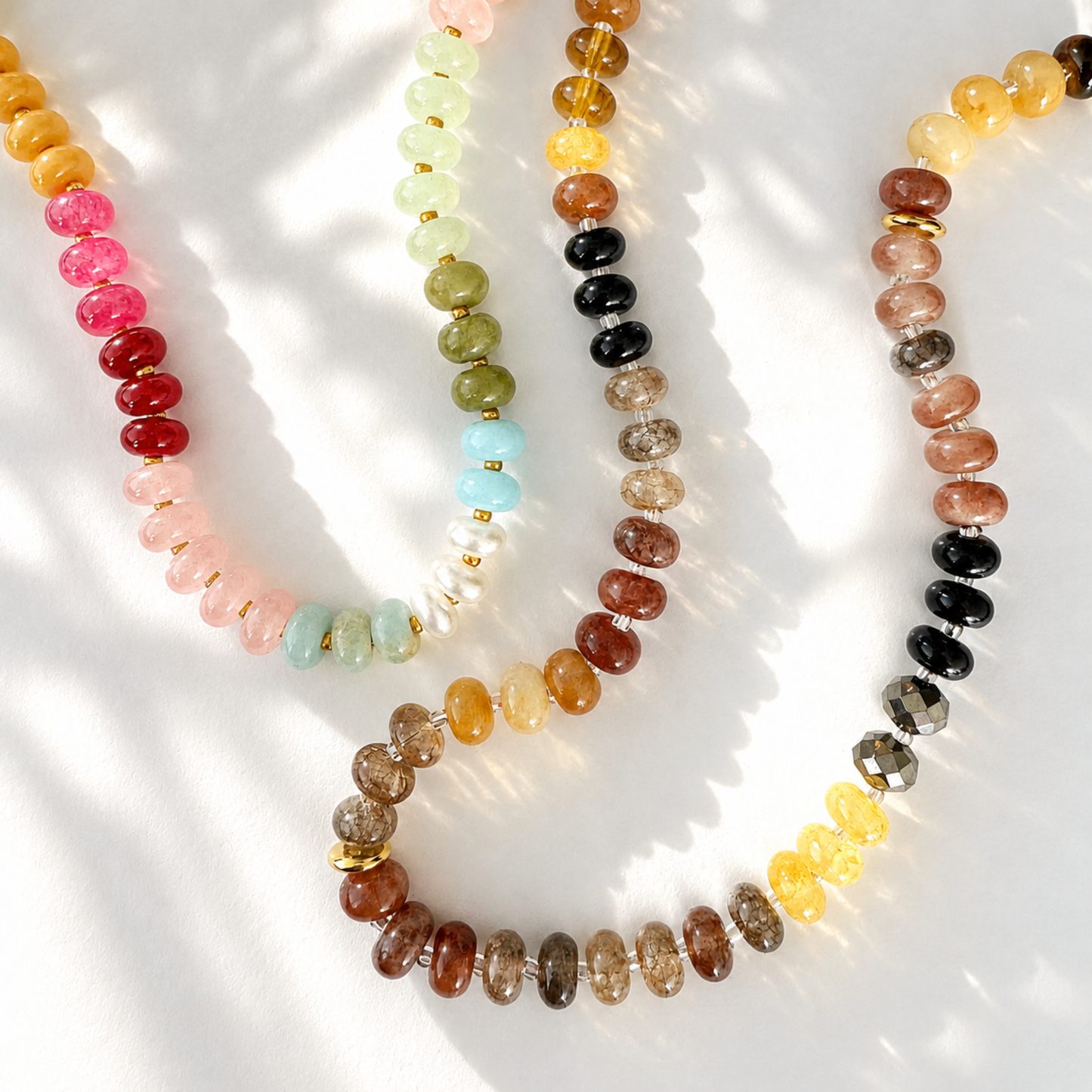 Color Garden Beaded Necklace – Natural Stone Beads Mix: Garden Bloom