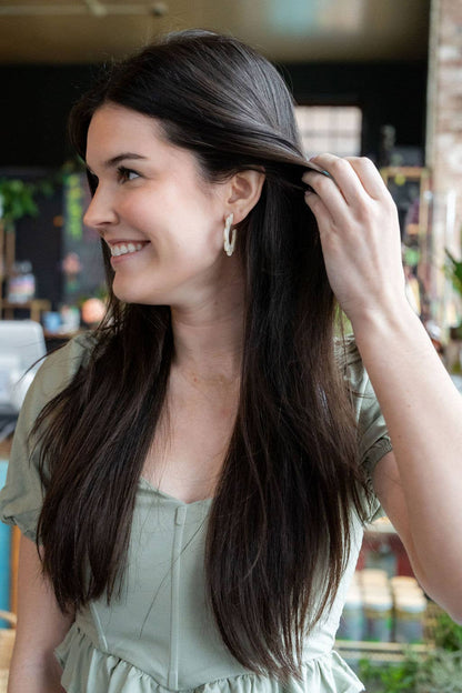 Flora Hoops - Cream / Flower Earrings