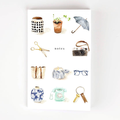 Softtouch Cover Notebook with Original Watercolor Artwork: Mugs