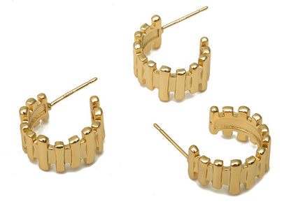 Madison gold plated hoop studs | 18k gold