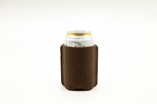 Leather Sewn Can Cooler: Can